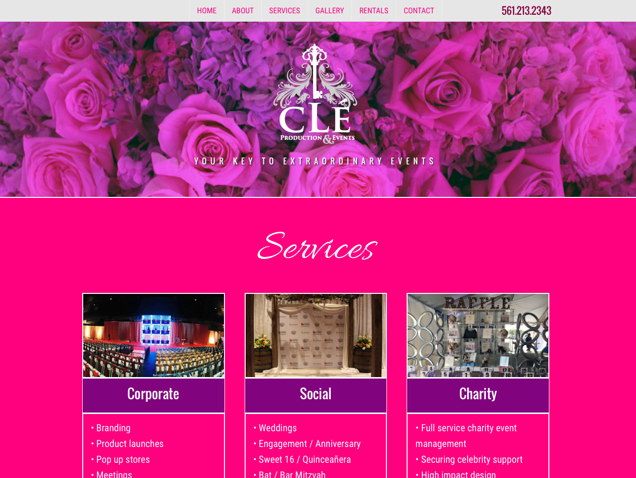 Clé Production and Events Website