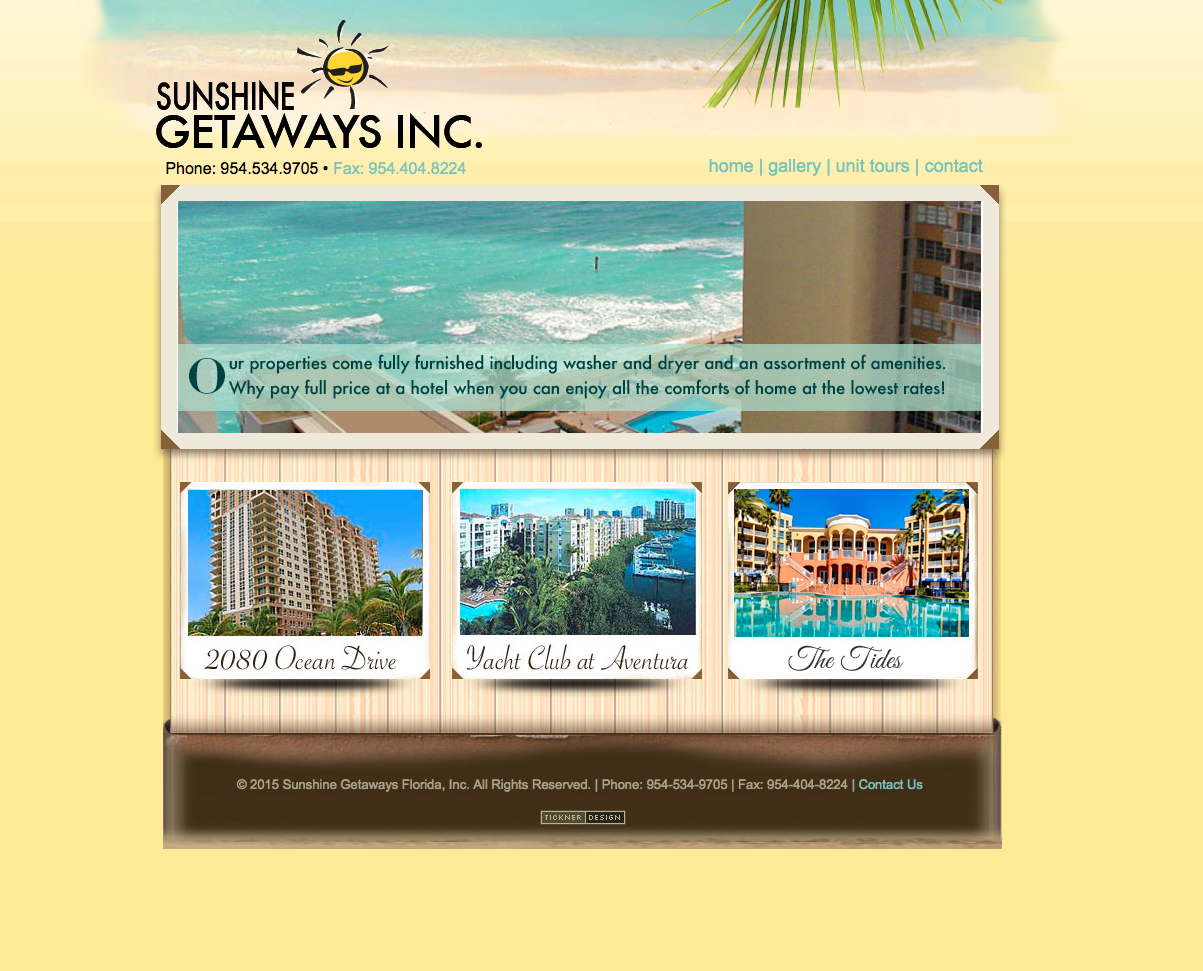 Sunshine Getaways, Inc. Website