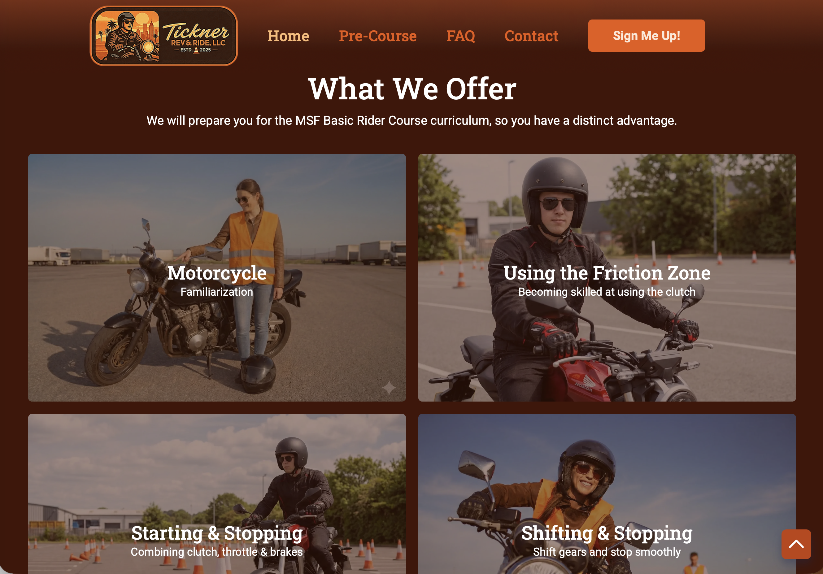Tickner Rev & Ride, LLC. Website
