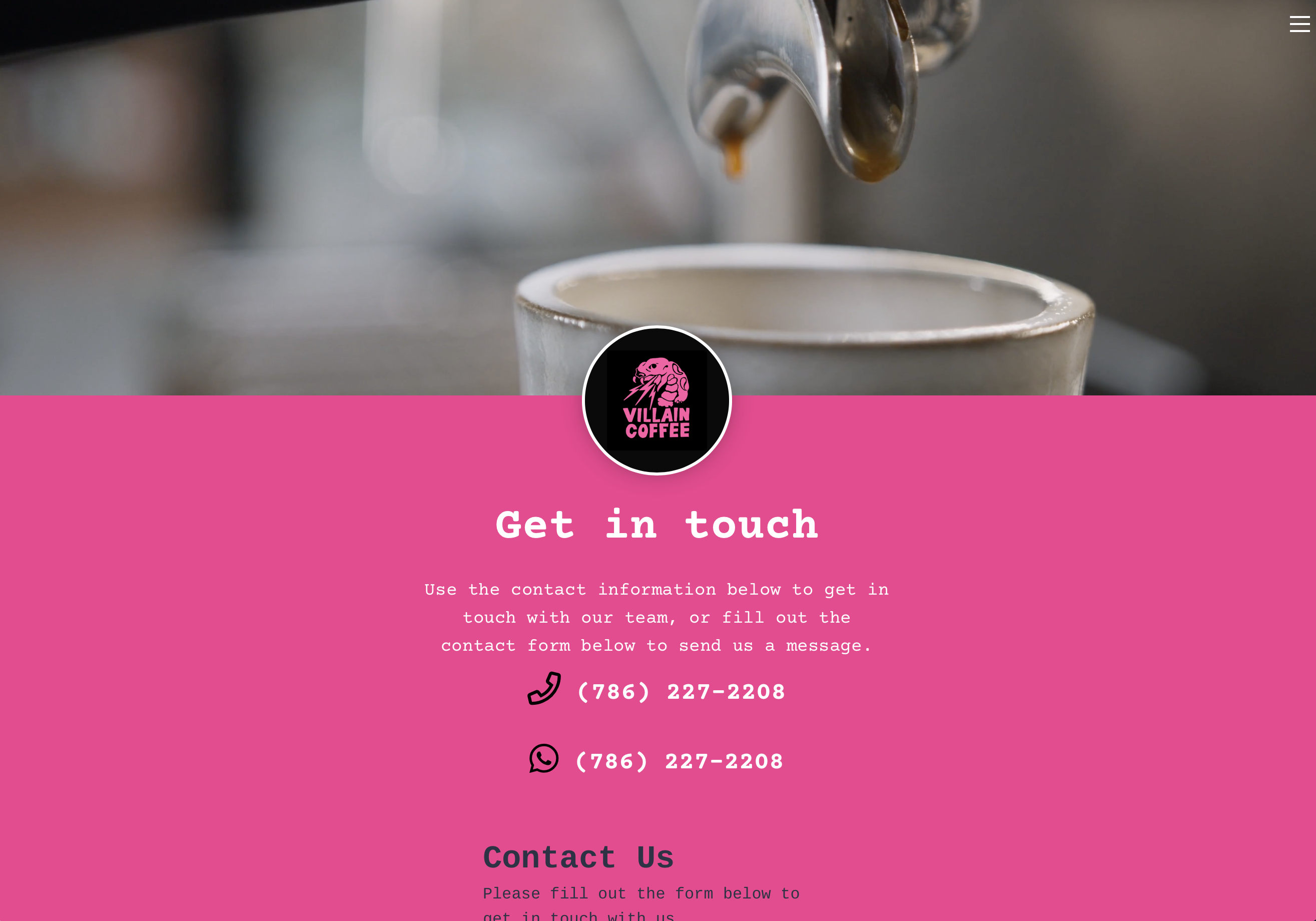 Villain Coffee Shop, Website